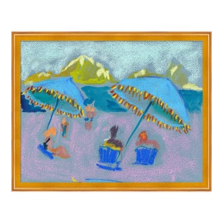 Ipanema II by Happy Menocal in Gold Frame, XS Art Print For Sale