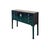 Asian 47" Black Wood Grain Pattern 6 Drawers Console Side Altar Table For Sale - Image 3 of 12