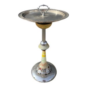1930s Art Deco Smoking Stand With Marbled Bakelite Stem by Manning-Bowman & Co