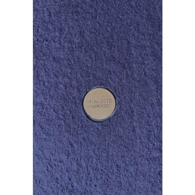 Mid 20th Century Oval Leather Covered Artist Made Wall Mirror - Marked Antal Ottó For Sale - Image 5 of 5