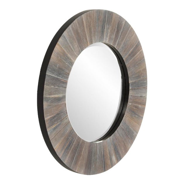 Our Henley mirror is perfect for your rustic look. The small, round frame is composed of radiating wood slats finished in...