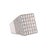 A fully diamond-paved square flat-top men's statement ring in 18K white gold, featuring 8.06 carats total weight of round...