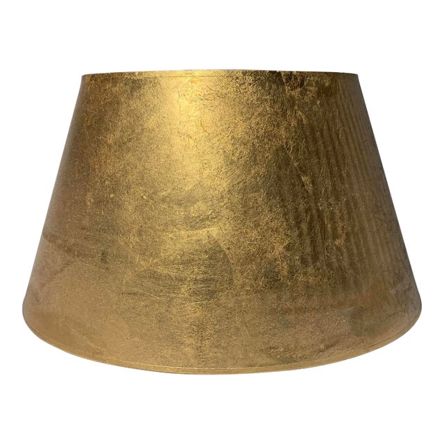 Vintage Designer Gold Leaf Lamp Shade For Sale
