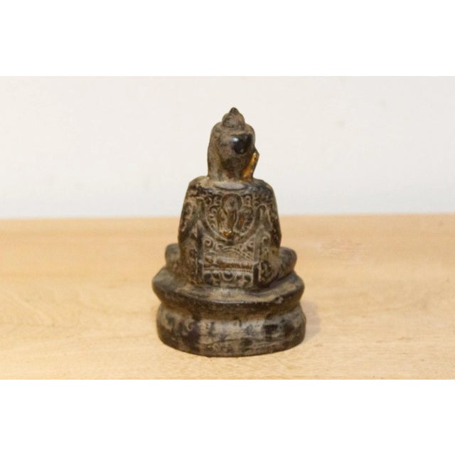 Aged Brass Finished Metal Buddha Figure For Sale In Los Angeles - Image 6 of 7
