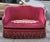 Renaissance Elegant Burgundy Loveseat Embroidery Sofa For Sale - Image 3 of 6