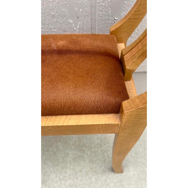 Classical Roman Panache Designs Klismos Bench W/ Hair on Hide For Sale - Image 3 of 6