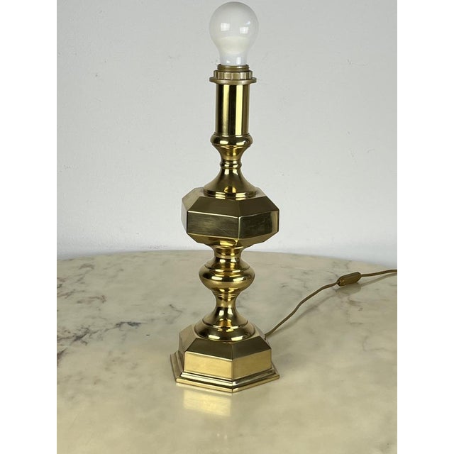 Vintage Italian Brass Table Lamps, 1980s, Set of 3 For Sale - Image 9 of 18