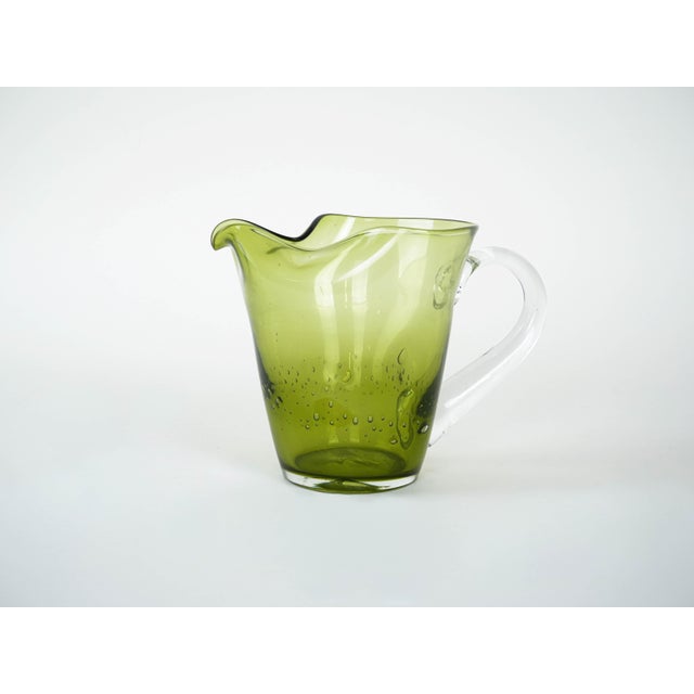 Italian Olive Green Glass Jug, 1960s For Sale - Image 6 of 10