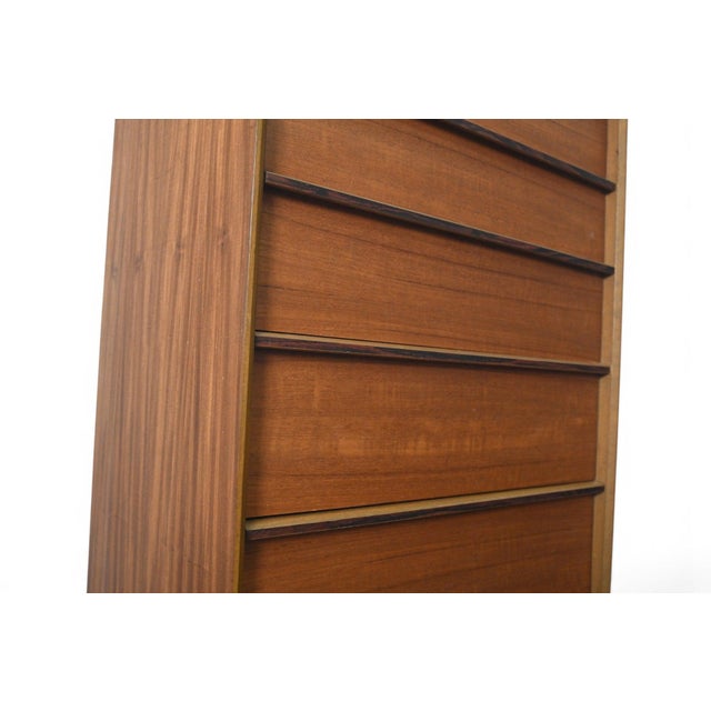 Wood Narrow Teak + Rosewood Highboy Dresser For Sale - Image 7 of 7
