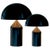 Metal Large and Medium Black Atollo Table Lamps by Vico Magistretti for Oluce, Set of 2 For Sale - Image 7 of 7