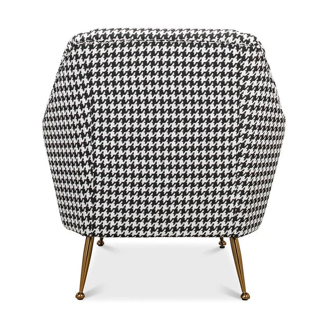 Textile Mid Century Style Houndstooth Armchair For Sale - Image 7 of 9