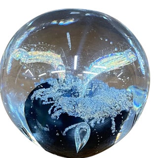 Black Apple Art Glass Paper Weight For Sale