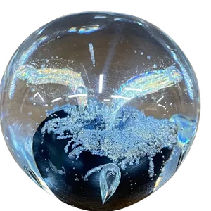 Black Apple Art Glass Paper Weight