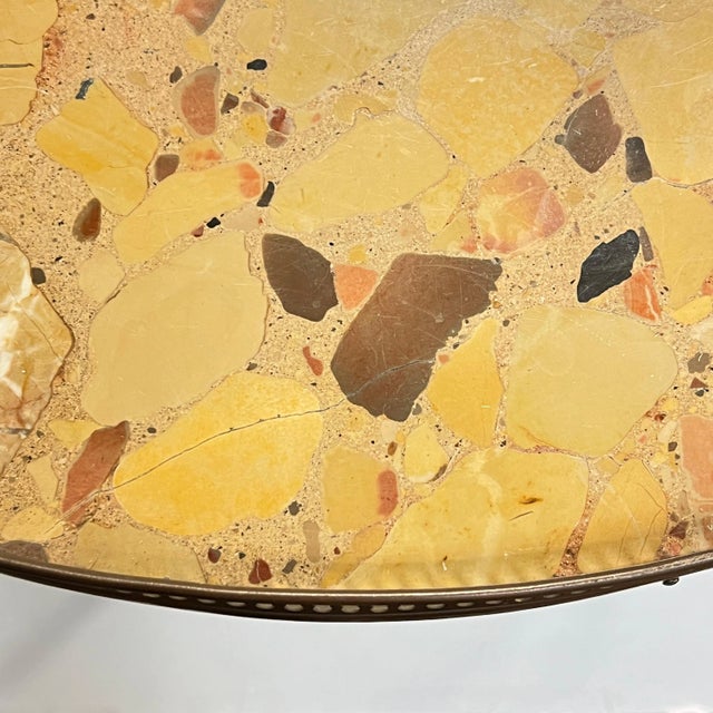 Brown French Bouillotte Games / End Tables With Breche d'Alep Marble Tops - A Pair For Sale - Image 8 of 12