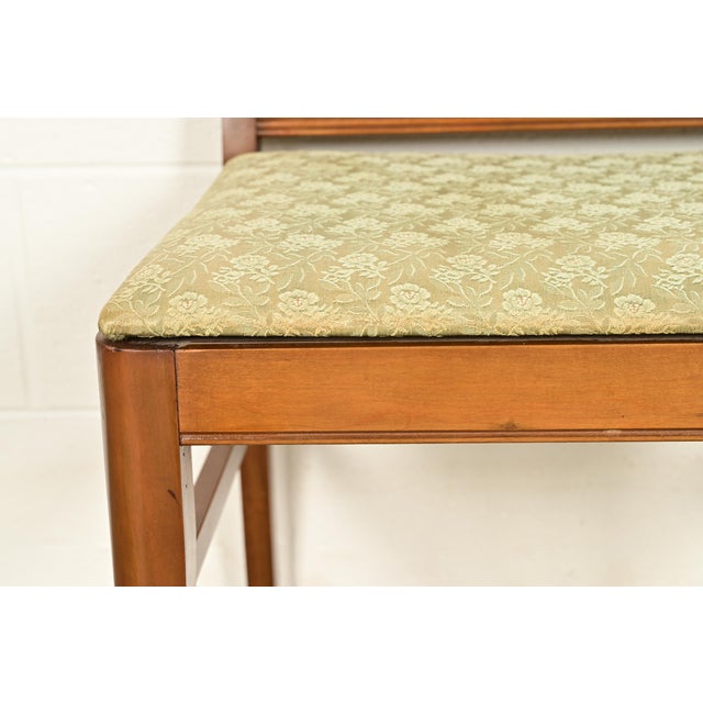 Wood Art Deco Carved Walnut Vanity Stool | Circa 1920s For Sale - Image 7 of 11