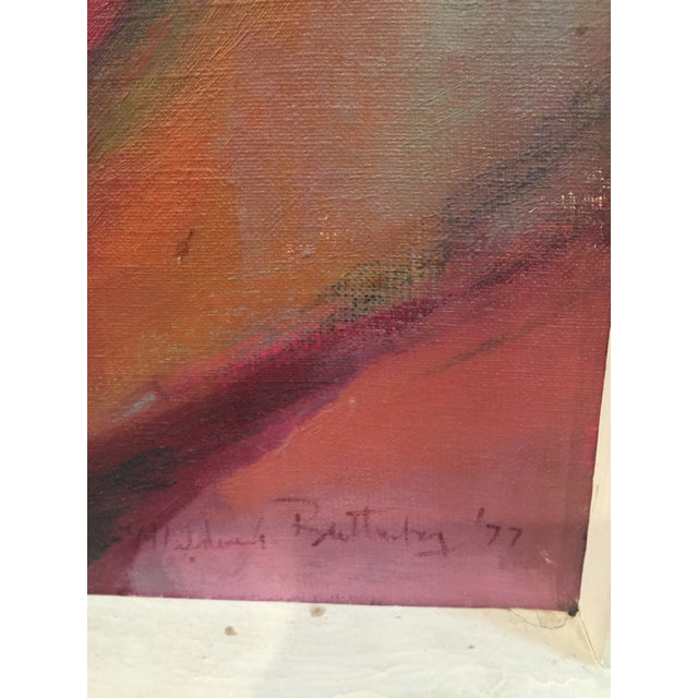 1970s Abstract Nude in Window Sill Frame With Canvas Window Shade Painting For Sale In Philadelphia - Image 6 of 11