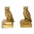Vintage Cast Brass Owl Figurine Sculpture Bookends Mid-Century Modern 1950's For Sale