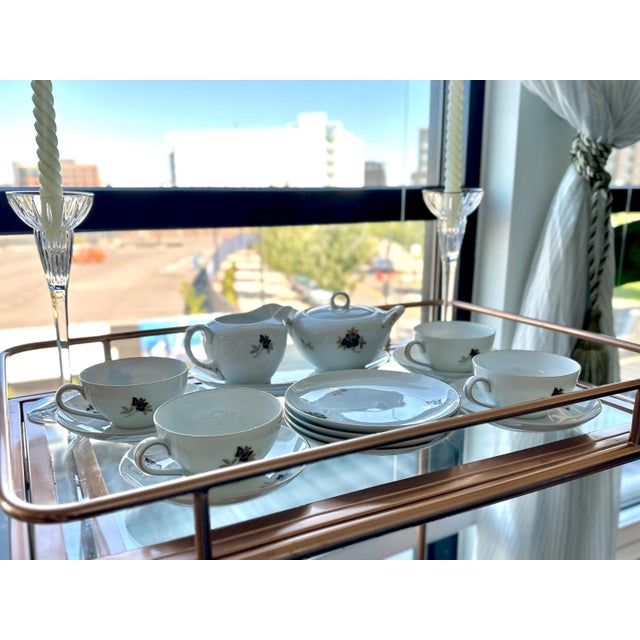 Mid-Century Modern Mid 20th Century Fukagawa Arita "Black Rose" Tea Set (15 Pieces) For Sale - Image 3 of 9