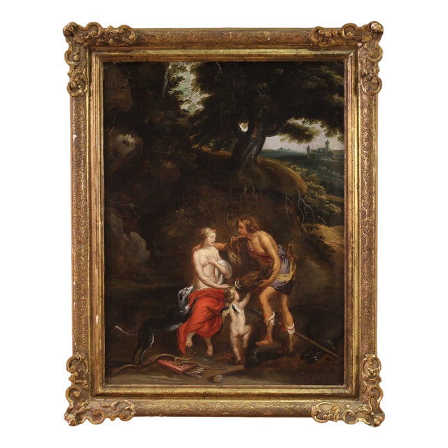 Flemish Artist, Meleager Offers the Boar's Head to Atalanta, 1660, Oil on Canvas For Sale