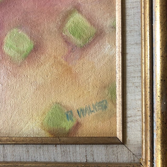 Original 16 x 20 painting on Masonite Signed bottom right Overall size with vintage frame is 24 x 28