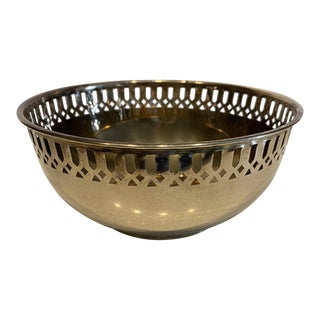 1960s Solid Brass Decorative Bowl For Sale