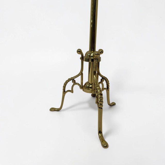 Mid-Century Modern Vintage Mid Century Gentlemens Valet Brass Gentlemens Butler Coat Floor Stand For Sale - Image 3 of 12