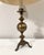 Antique Solid Brass Cannonball Table Lamp and Pleated Shade For Sale - Image 4 of 10