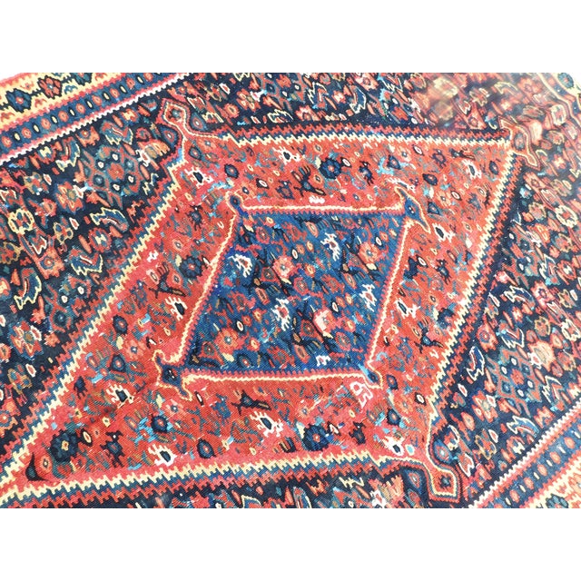 Persian Antique Persian Bijar Flatwoven Kilim. 3'3"x 4'9" For Sale - Image 3 of 10