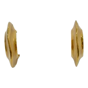1980s Givenchy Modernist Matte Gold Carved Earrings, 2 Pieces