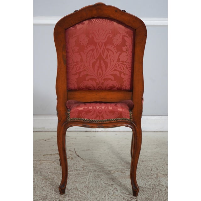 Vintage Leather Top Louis XV Style Carved Table W. 4 Chairs For Sale - Image 12 of 18