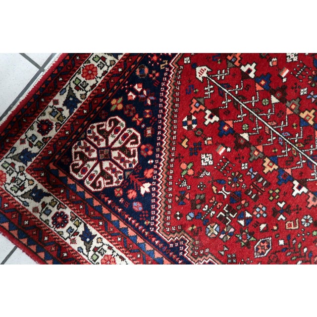 Ivory 1920s, Antique Persian Qashqai Rug 4' X 5' For Sale - Image 8 of 15