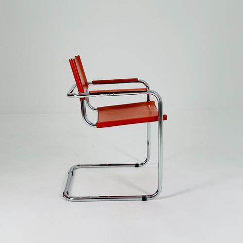 Chairs Model MG5 Centro Studio Desk Chair in Cognac by Mart Stam & Marcel Breuer for Fasem ,Italy, 1970s For Sale - Image 5 of 11