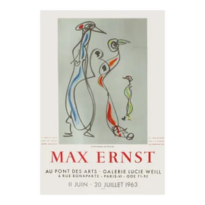 1963 Max Ernst Lucie Weill Gallery Exhibition Lithograph Poster