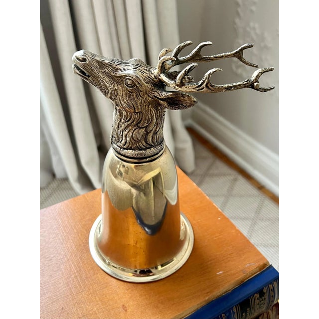 Mid 20th Century Gucci Italy Silver Plate Stirrup Cup with Elk Head For Sale - Image 5 of 13