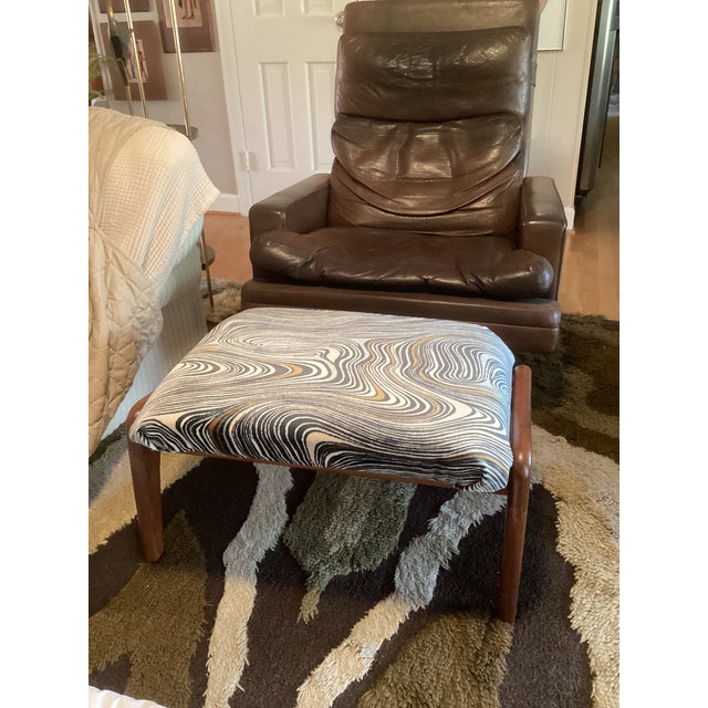 1960s Mid Century Upholstered Adrian Pearsall Ottoman/Stool Unmarked For Sale - Image 5 of 11