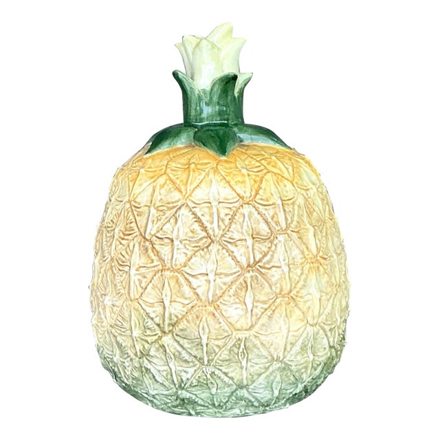 Vintage Monumental Glazed Ceramic Pineapple For Sale