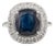 Princess Diana Inspired 4.36 Ct Blue Sapphire & Diamond Halo 14k Gold Ring Size 7 For Sale