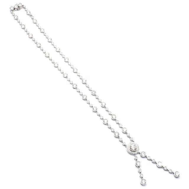Mid 20th Century Tiffany & Co. Jazz Diamond Lariat Drop Platinum Necklace For Sale In Philadelphia - Image 6 of 13