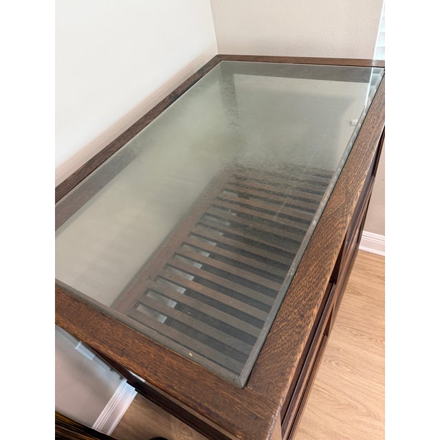 Early 20th Century Antique Oak & Glass Mercantile Display Cabinet / Cigar Showcase For Sale - Image 10 of 12