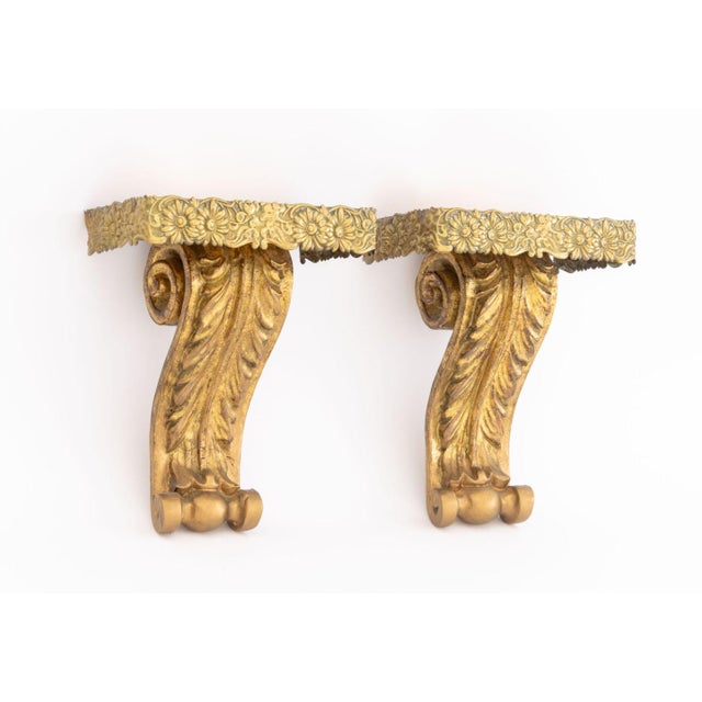 Italian Neoclassical Style Gilt Wall Brackets, 4 For Sale In New York - Image 6 of 16
