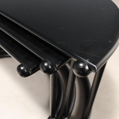 Black Tria Coffee Tables by Gianfranco Frattini for Acerbis, Set of 3 For Sale - Image 8 of 10