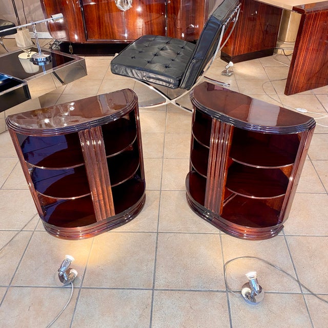 Small Art Deco Rosewood Bedside Tables, 1920s, Set of 2 For Sale - Image 3 of 6
