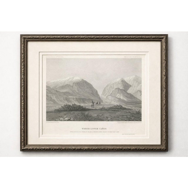 Antique utah landscape print, weber canyon & great salt lake valley, 1861 : a refined mid-19th century american landscape...