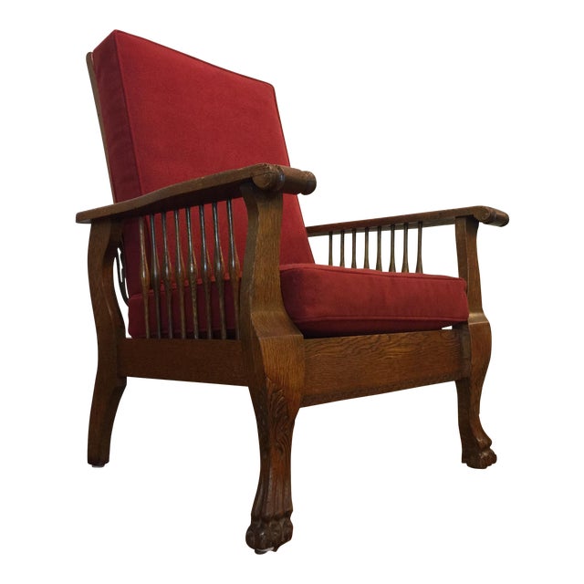 Antique Tiger Oak Morris Reclining Chair Chairish