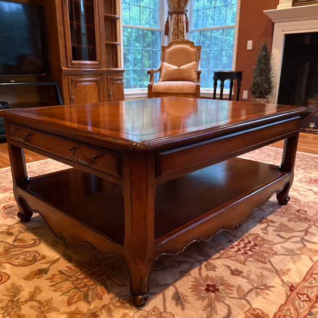 Bernhardt solid cherry coffee/cocktail table and side table 2 drawers