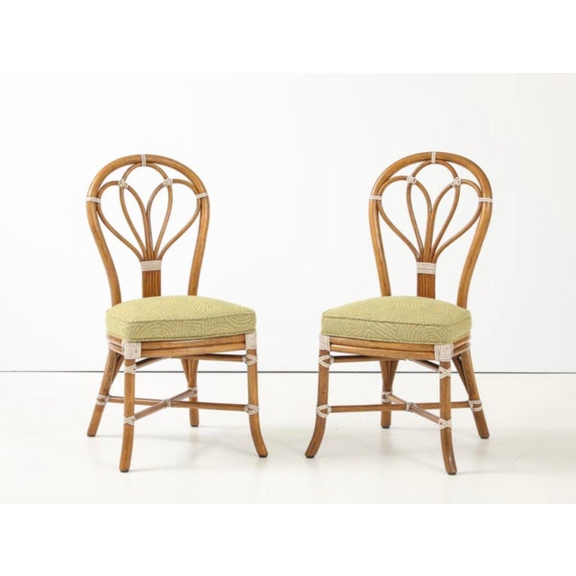 McGuire San Francisco Rattan With Rawhide Dining Chairs Set of 8 For Sale - Image 13 of 18