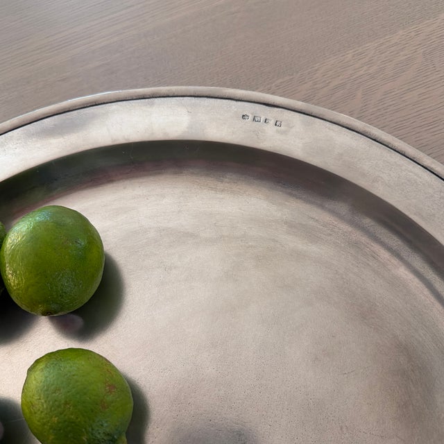 Large Handmade Round Pewter Platter by Match 1995 For Sale In New York - Image 6 of 11