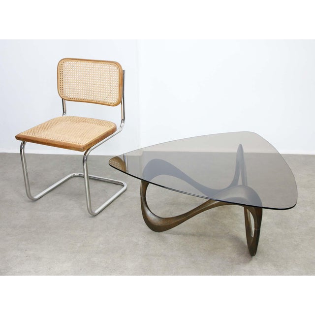 Italian Organic Snake Wooden and Smoked Glass Coffee Table, 1960s For Sale - Image 10 of 18