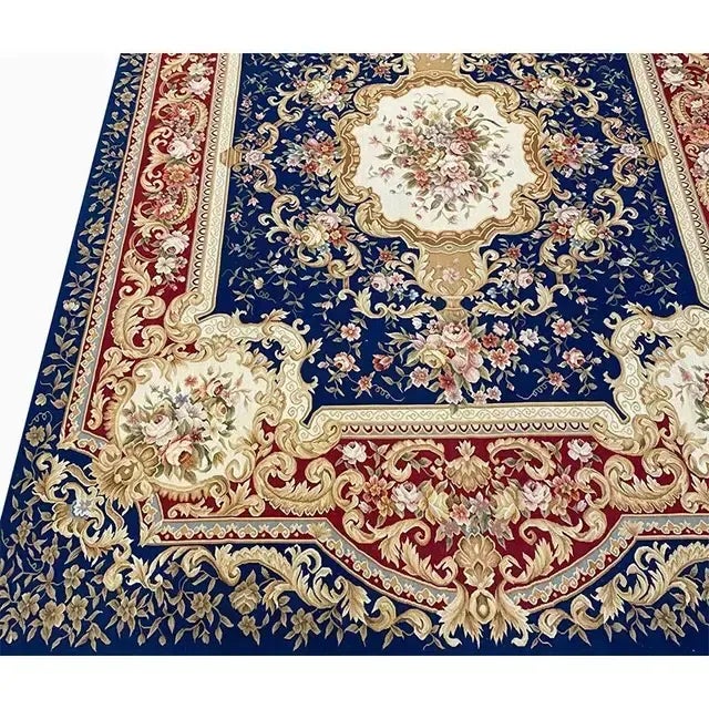 ACTUAL SIZE: 9’0″ x 12’0″ PRIMARY COLOR: Navy / Red AGE: New ORIGIN: China MATERIALS: Wool FOUNDATION: Cotton PRODUCTION:...