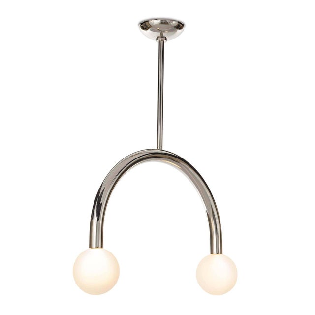 Regina Andrew Happy Steel Pendant, Small, Polished Nickel For Sale - Image 4 of 9